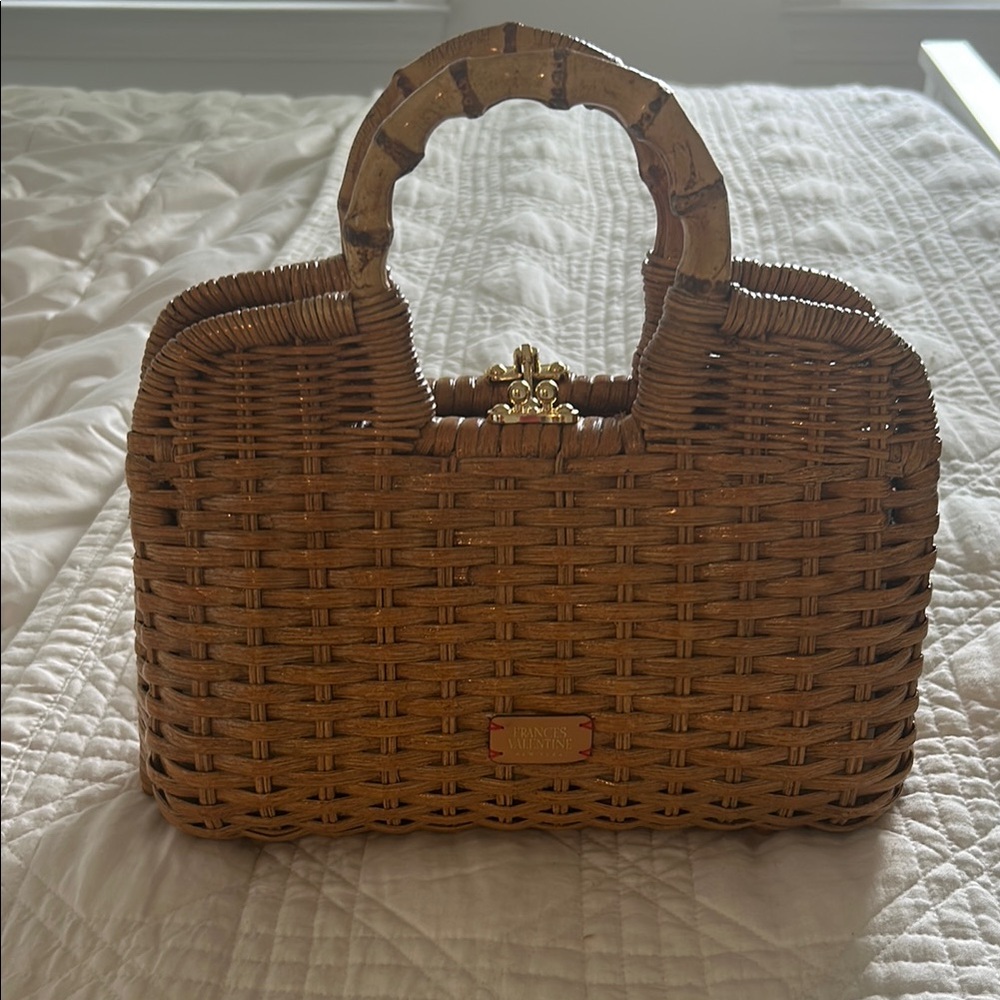 Frances Valentine Buzzy Basket Wicker Frame Bag